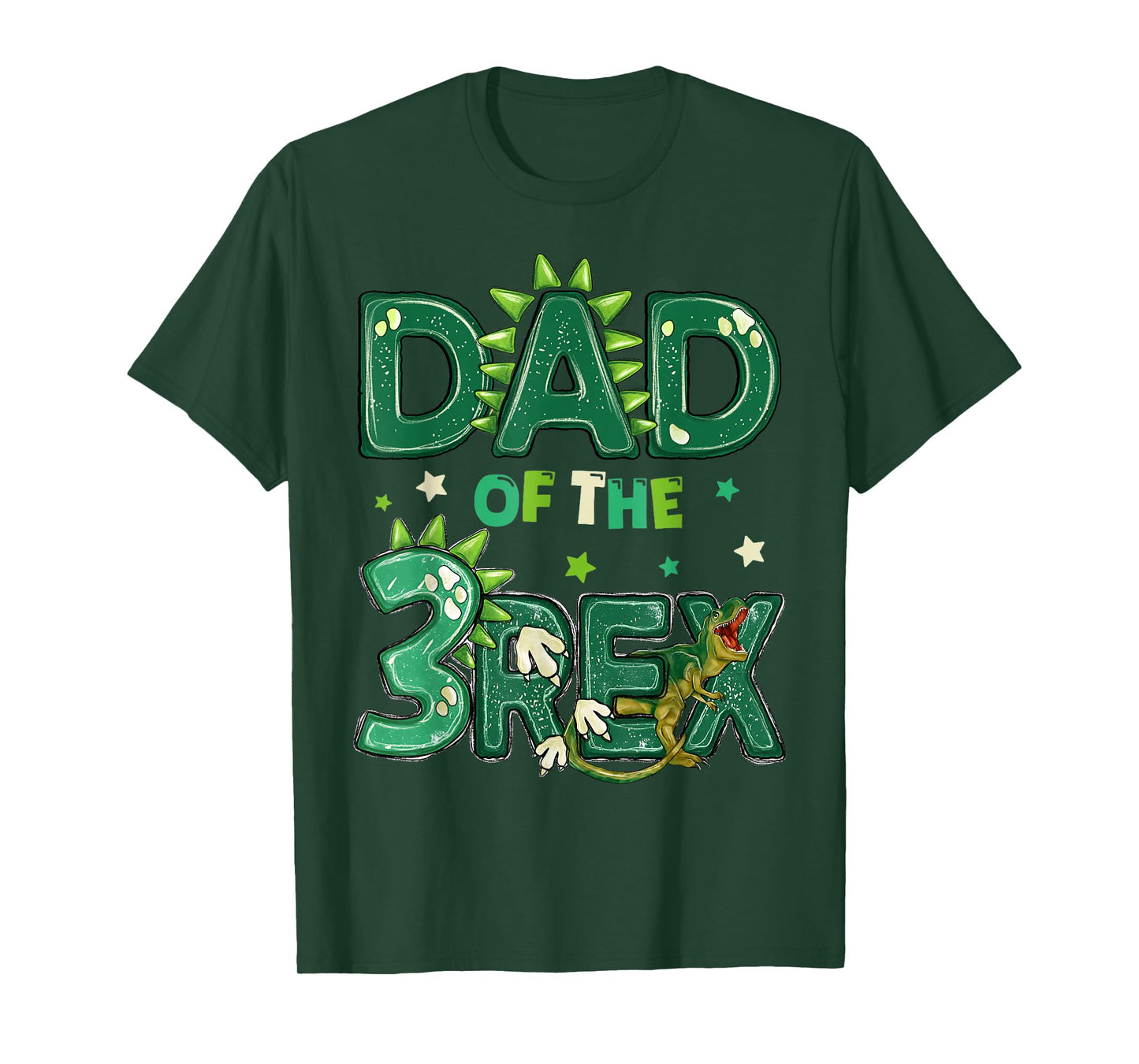 Dad Of The Three Rex Birthday Dinosaur Family Matching T-Shirt