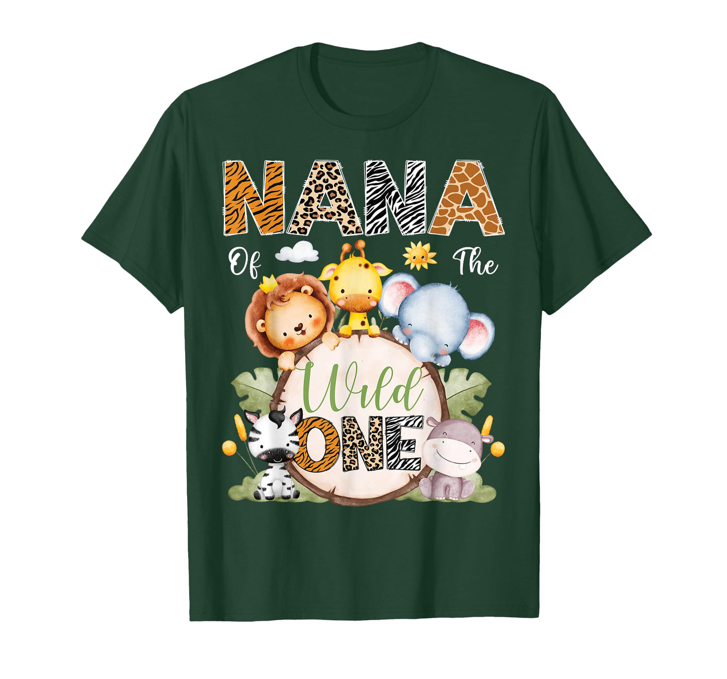 Nana Of The Wild One 1St Birthday Boy Safari Jungle T-Shirt