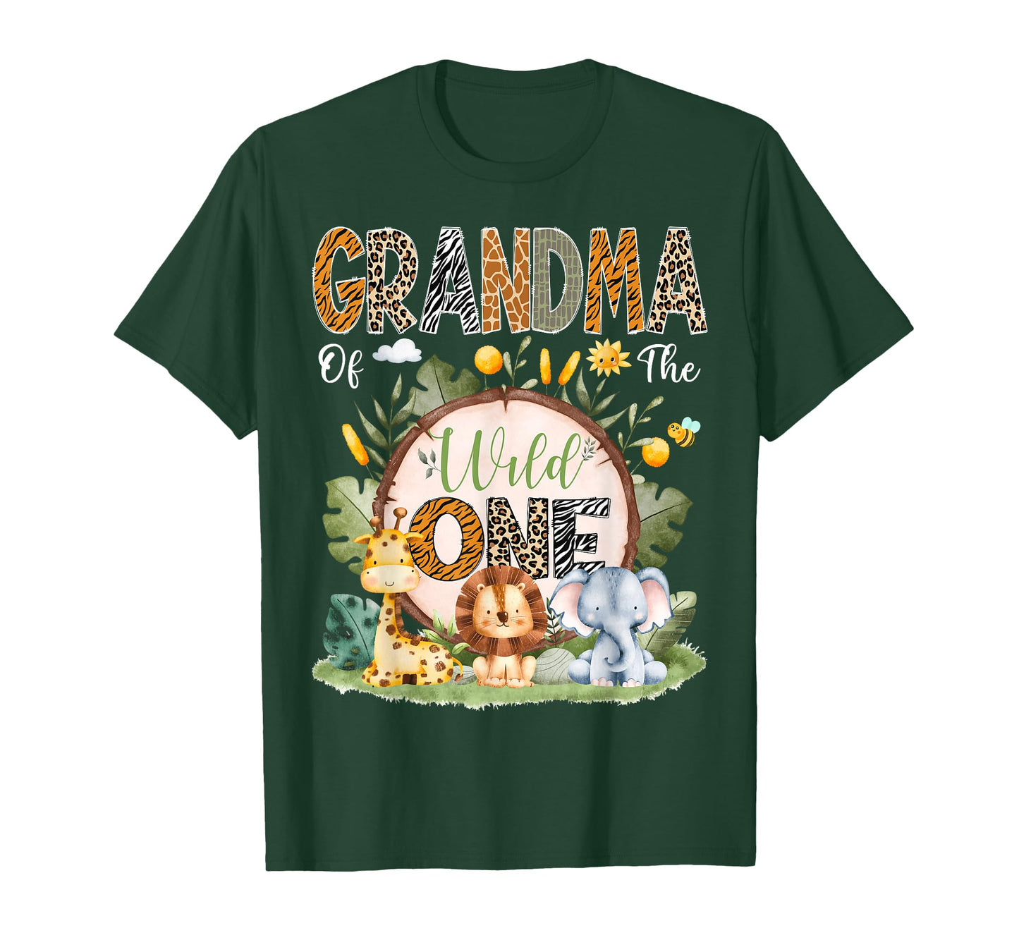 Grandma Of The Wild One 1St Bday Safari Jungle Animals T-Shirt