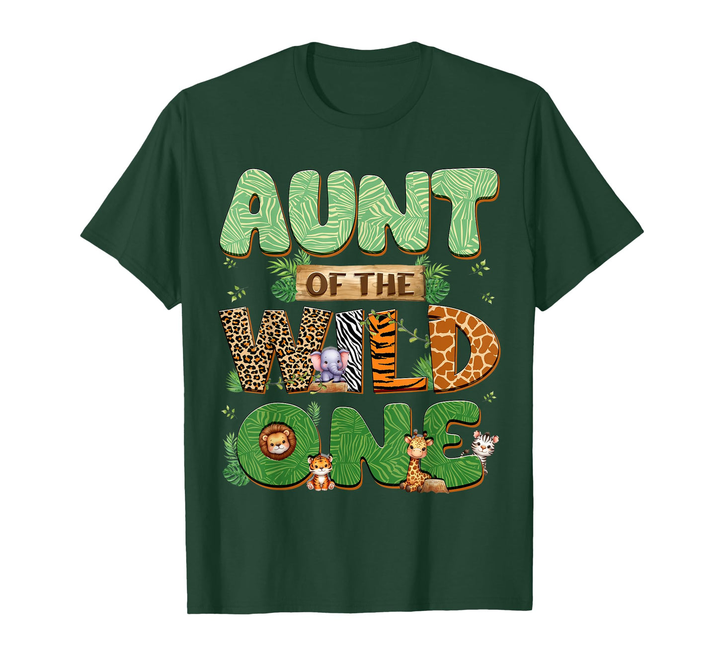 Aunt Of The Wild One Birthday Family Matching Party Decor T-Shirt