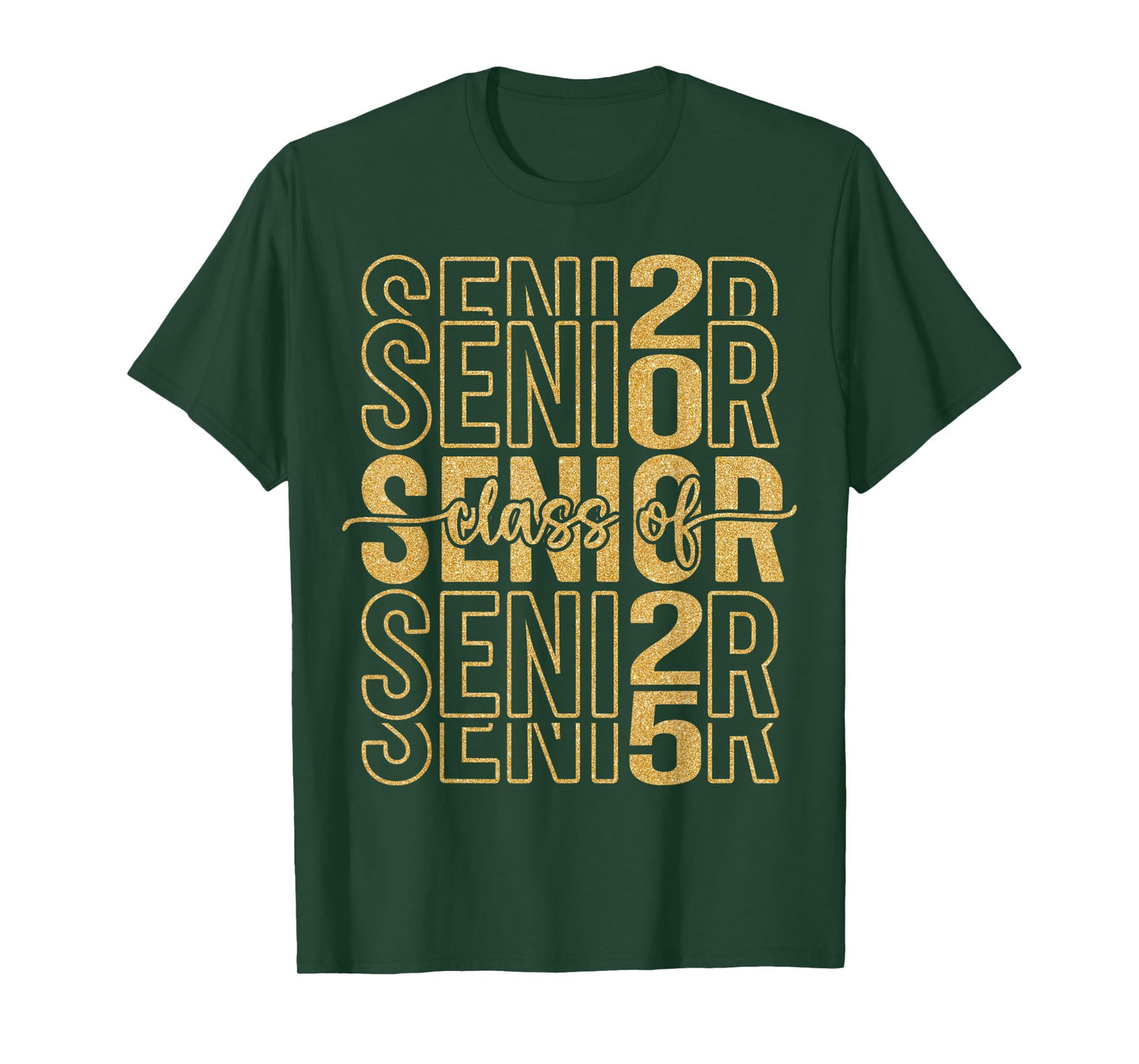 Senior 2025 Class of 2025 Graduate Gold Black Senior Mom T-Shirt