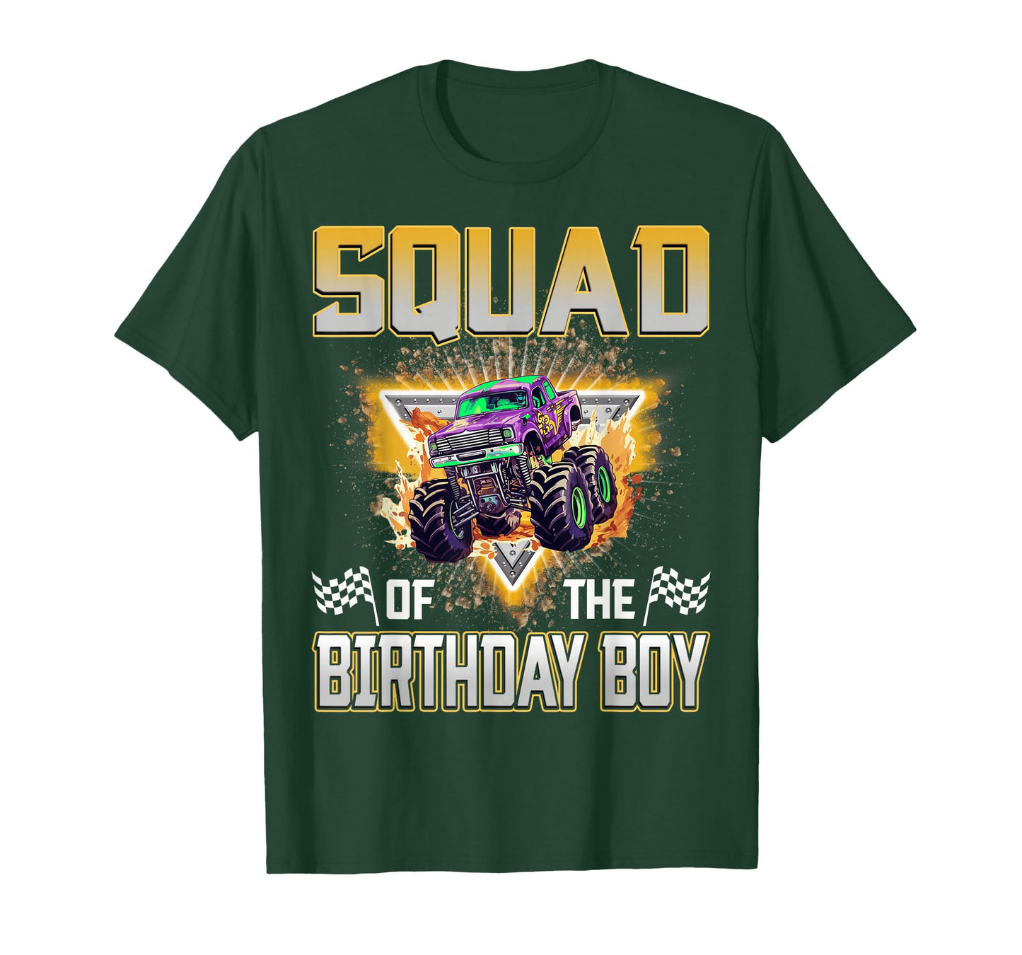 Squad of The Birthday Boy Monster Truck Birthday Family T-Shirt