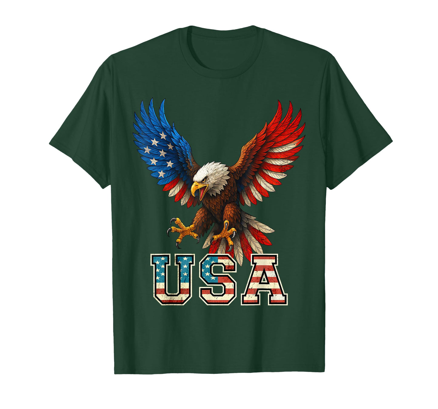 Bald Eagle USA 4th of July American Flag Patriotic T-Shirt