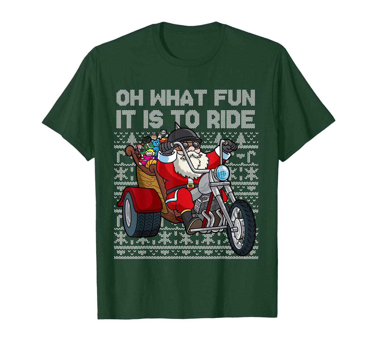 Christmas Biker Santa Motorcycle Oh What Fun It Is To Ride T-Shirt