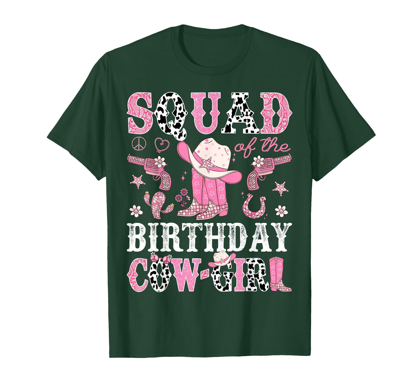 Squad Of The Birthday CowGirl Pink Disco Rodeo Western T-Shirt