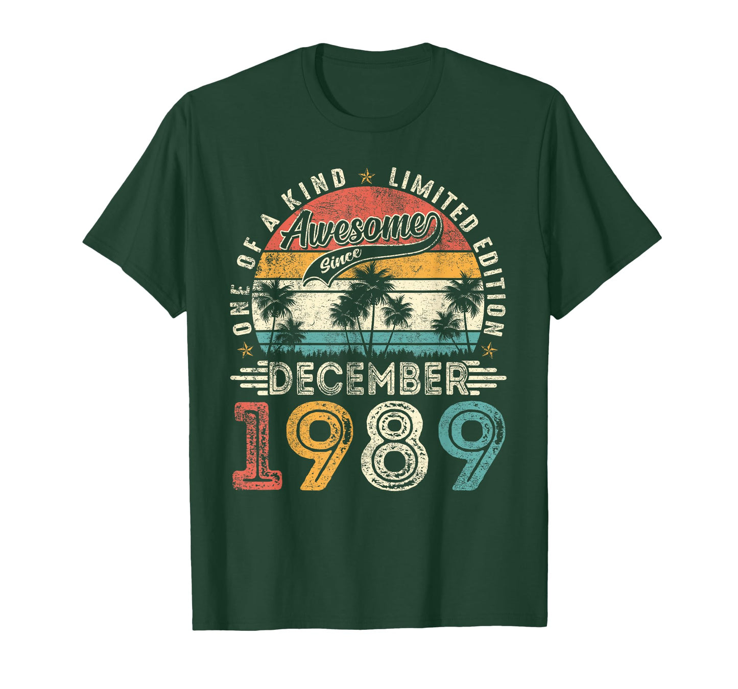 36 Years Old Vintage December 1989 Retro 36th Birthday Men T-Shirt