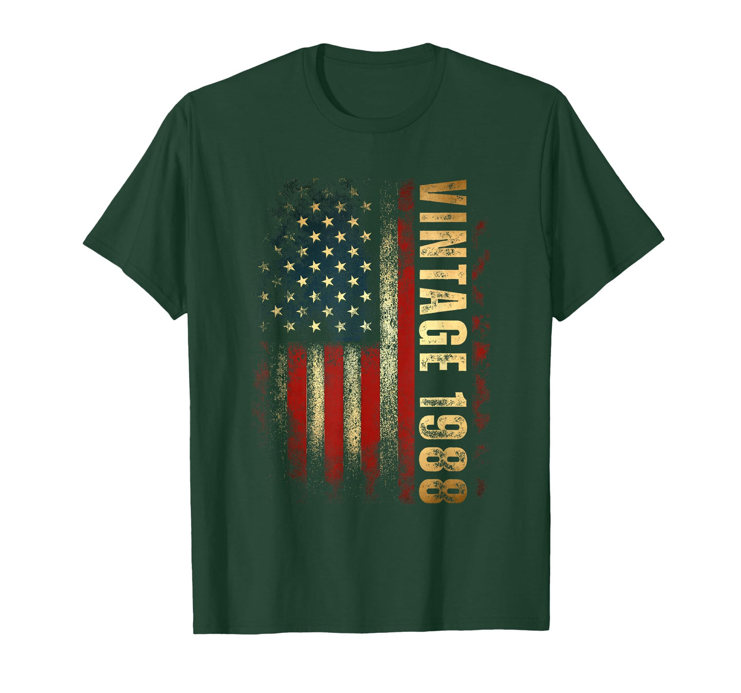 Vintage 1988 American Flag 37th Birthday 37 Years Old Men T-Shirt