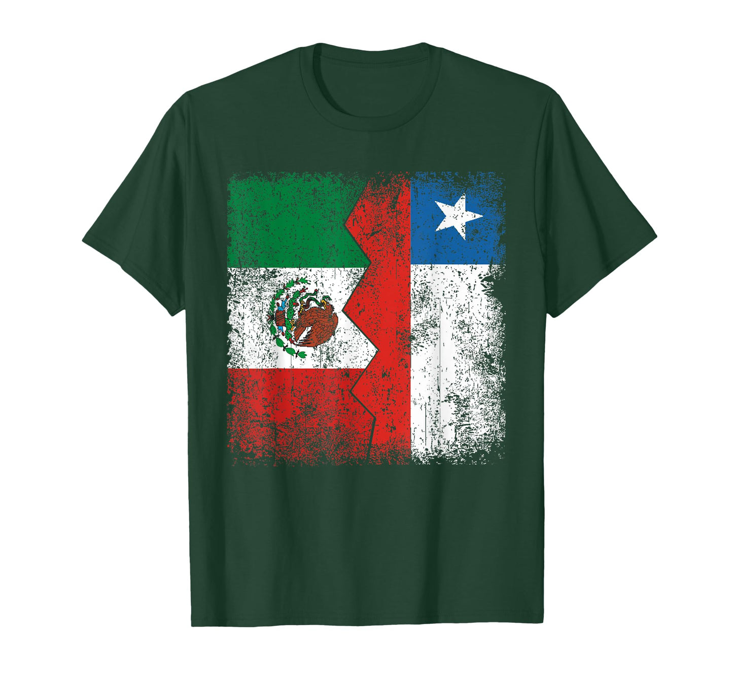 Chilean Roots | Half Mexican Flags | Mexico Chile Vintage T-Shirt
