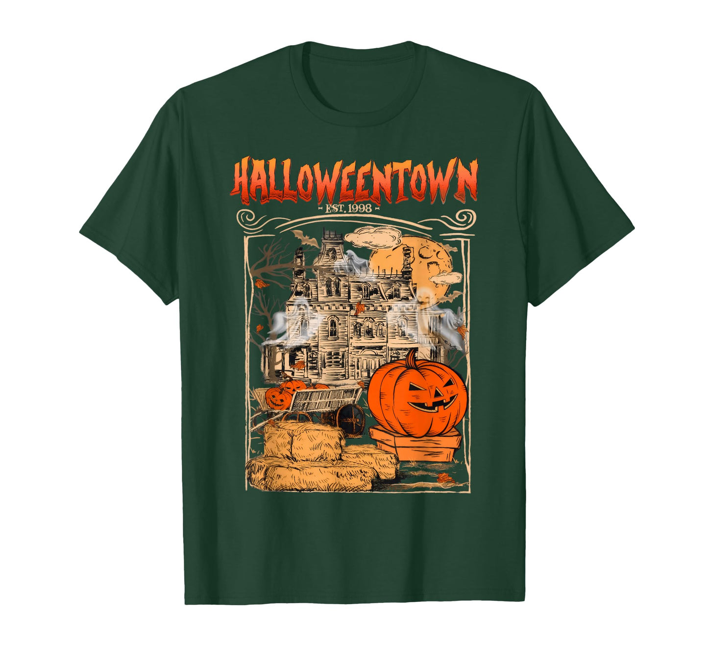 Funny Halloween Pumpkin Town Ghost Friends Family Series T-Shirt