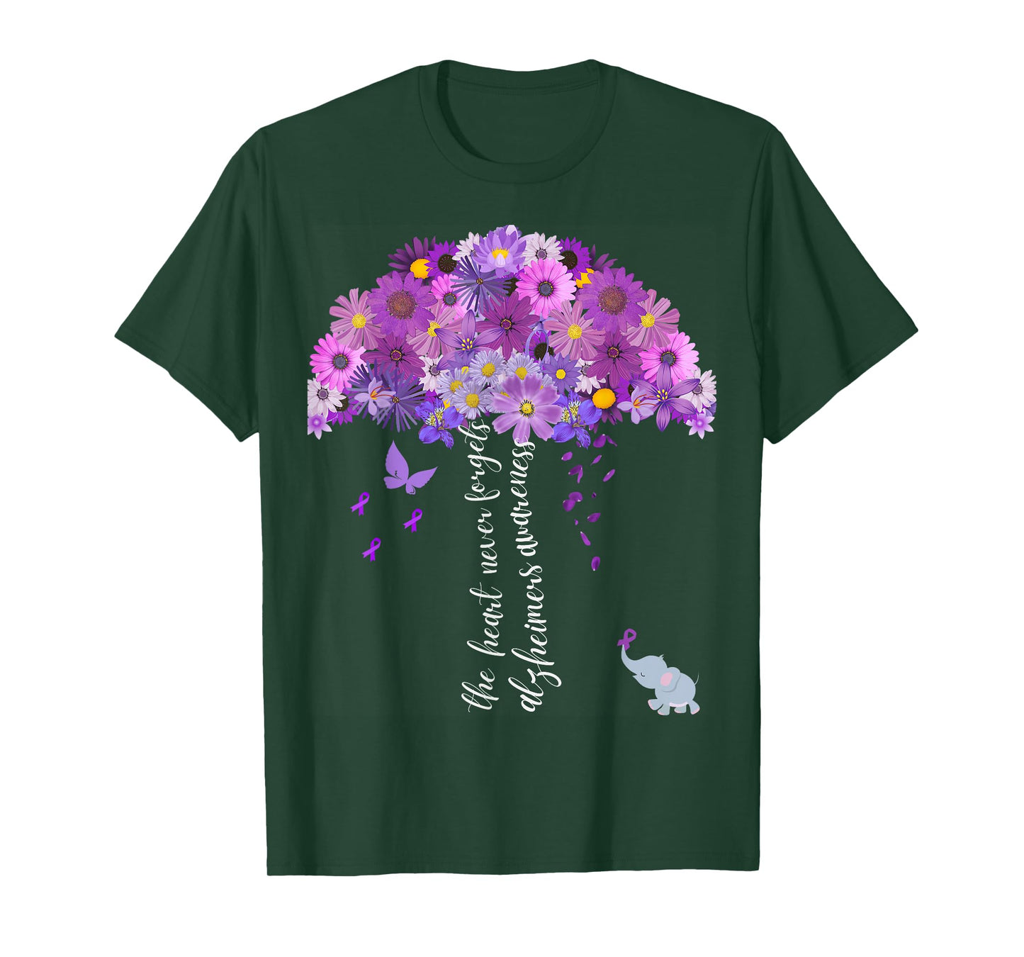 The Heart Never Forgets Dementia Alzheimer's Awareness T-Shirt