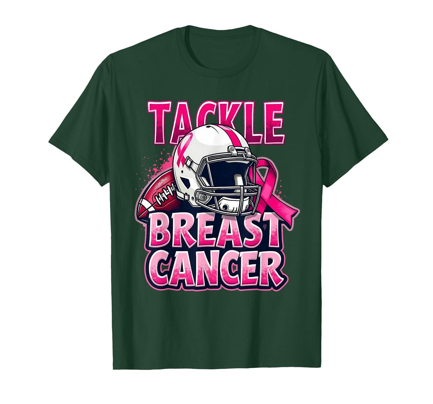 Pink Out Tackle American Football Breast Cancer Awareness T-Shirt