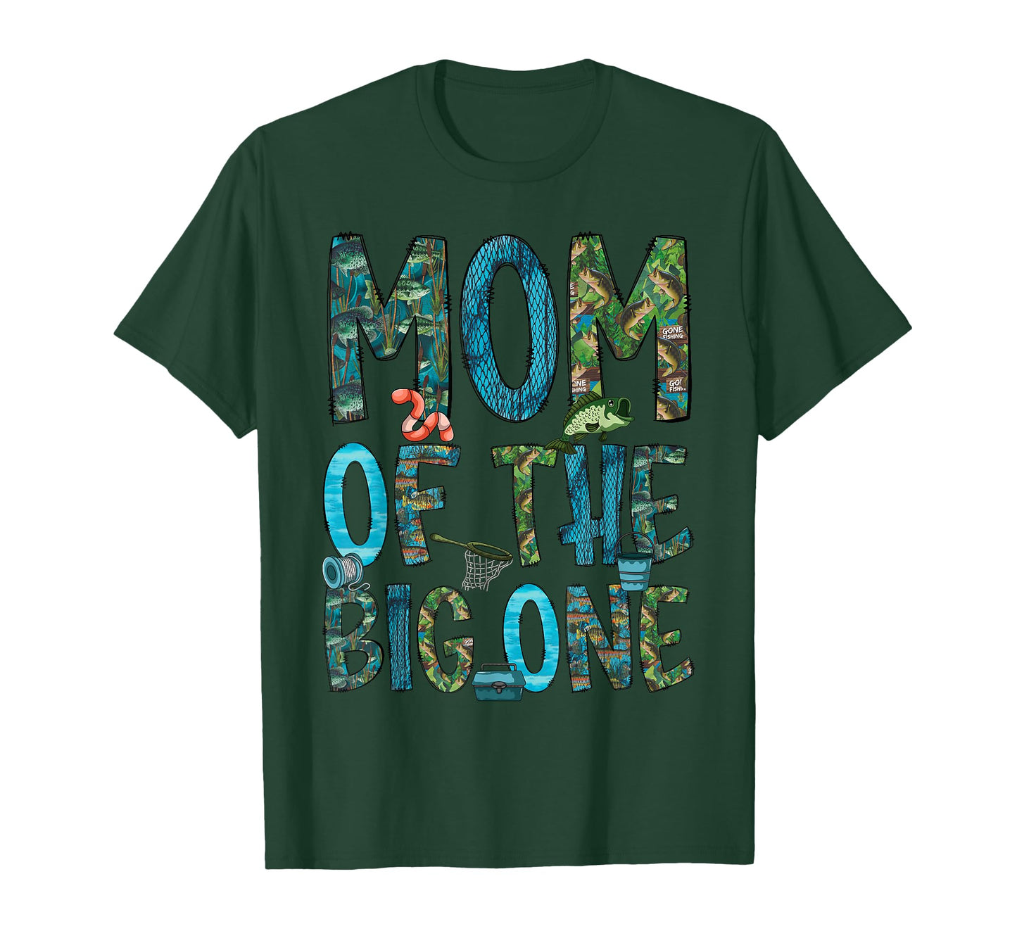Mom Of The Big One 1st Birthday Party Fishing Matching T-Shirt