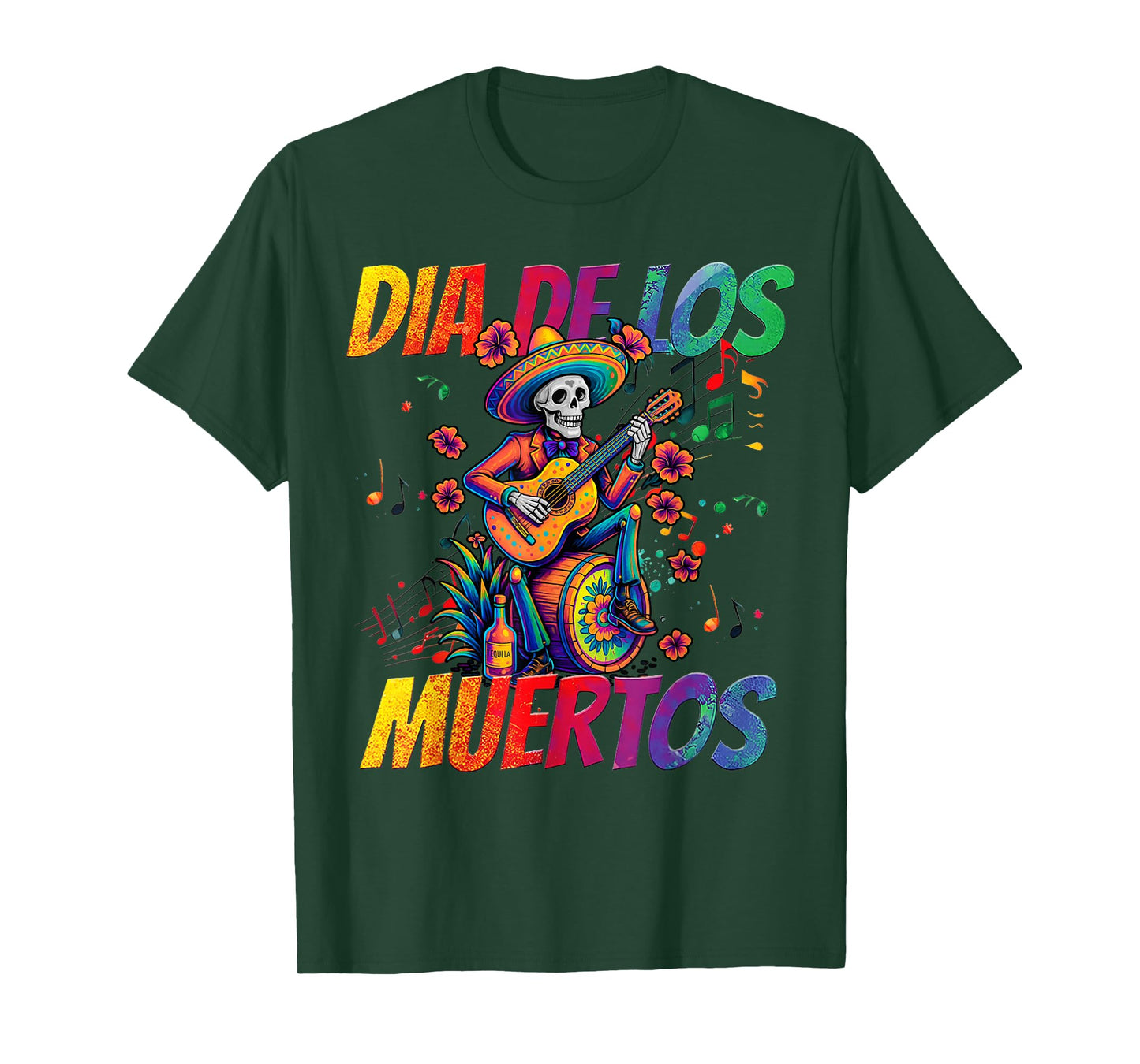 Dia De Los Muertos Skeleton Play Guitar Day of Dead T-Shirt