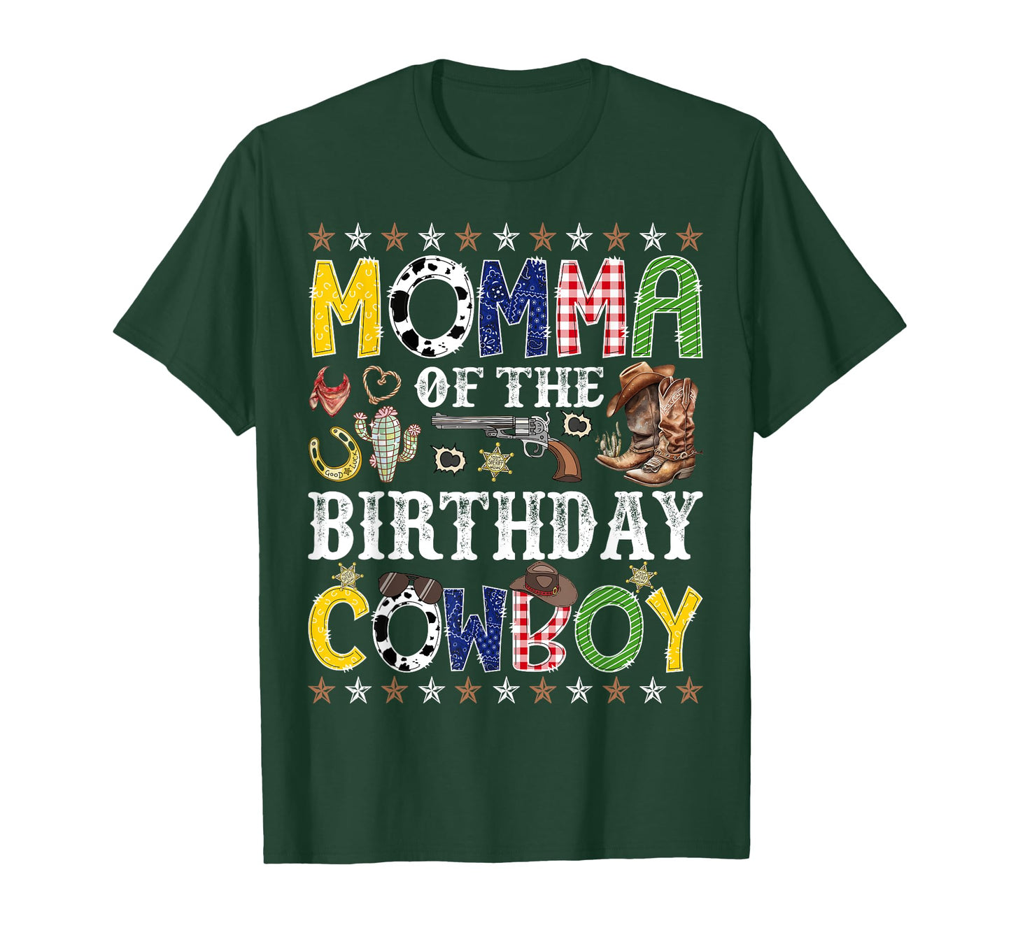 Momma Of The Birthday Cowboy Western Rodeo Momma T-Shirt