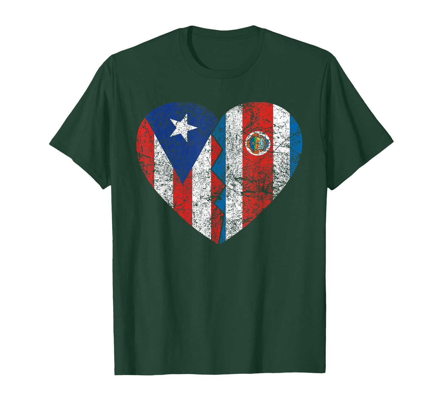 Costa Rican Puerto Rican Flags | Puerto Rico Costa Rica T-Shirt
