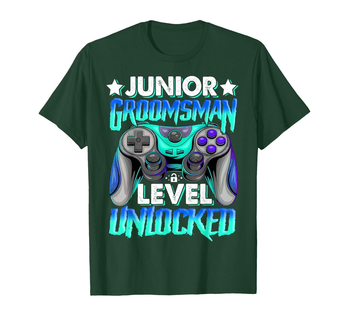 Gamer Junior Groomsman Level Unlocked Video Gaming Wedding T-Shirt