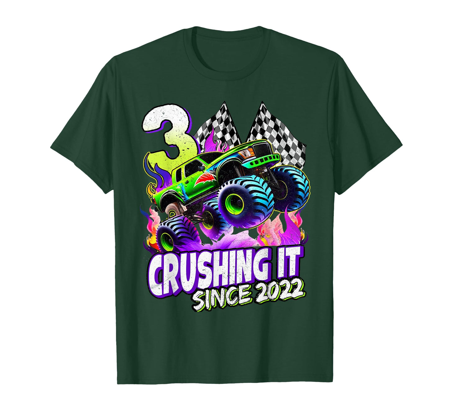 Birthday Boys Monster Truck 3 Year Old 3rd Birthday Party T-Shirt