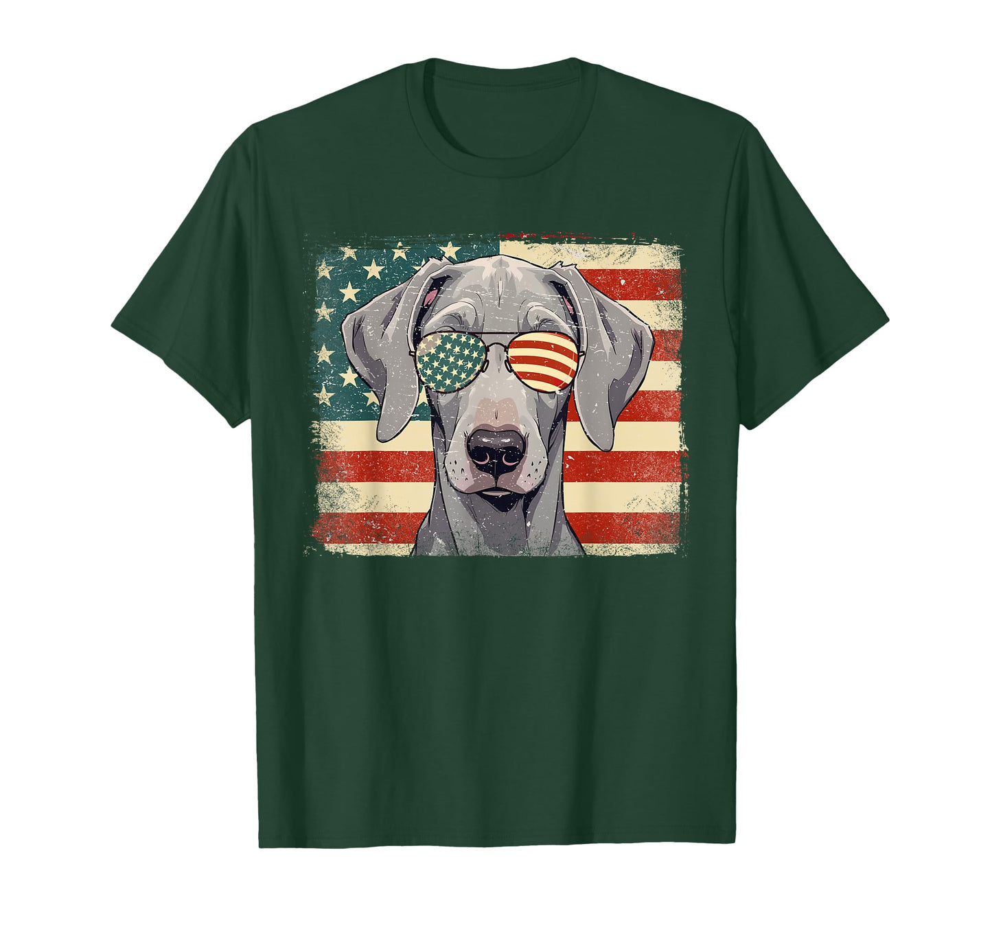 Patriotic Weimaraner Dog Lover USA Flag 4th Of July T-Shirt for Men Women Kids