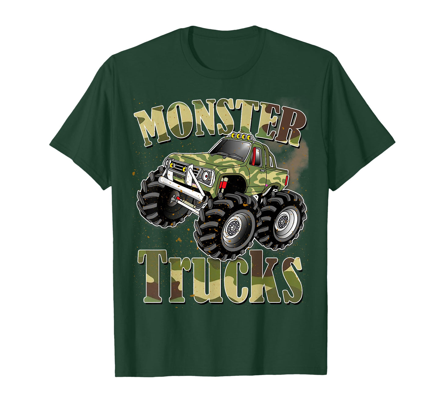 Monster Trucks T Shirt Funny Camouflage Birthday Gift T-Shirt