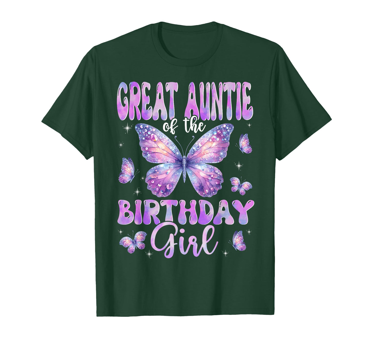 Great Auntie Of The Birthday Girl Butterfly Family Matching T-Shirt