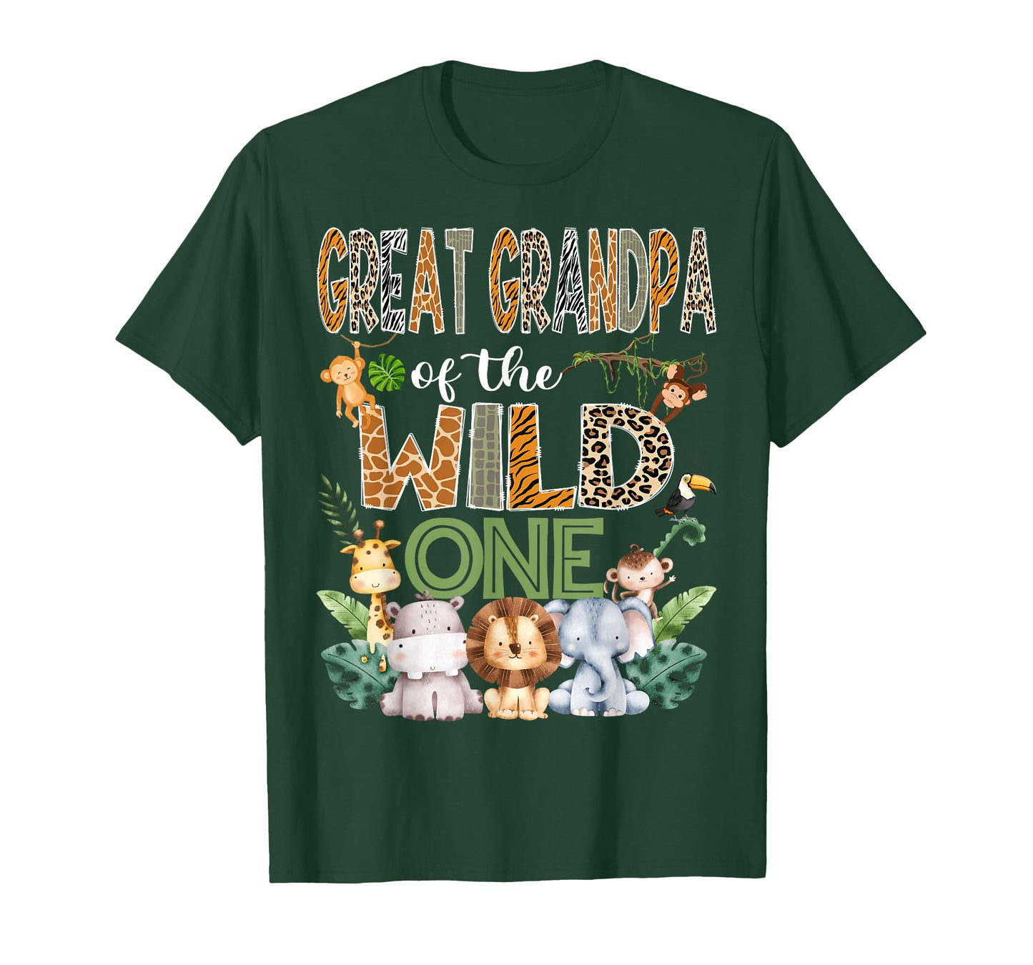 Great Grandpa Of The Wild One 1St Birthday Safari Zoo Jungle T-Shirt