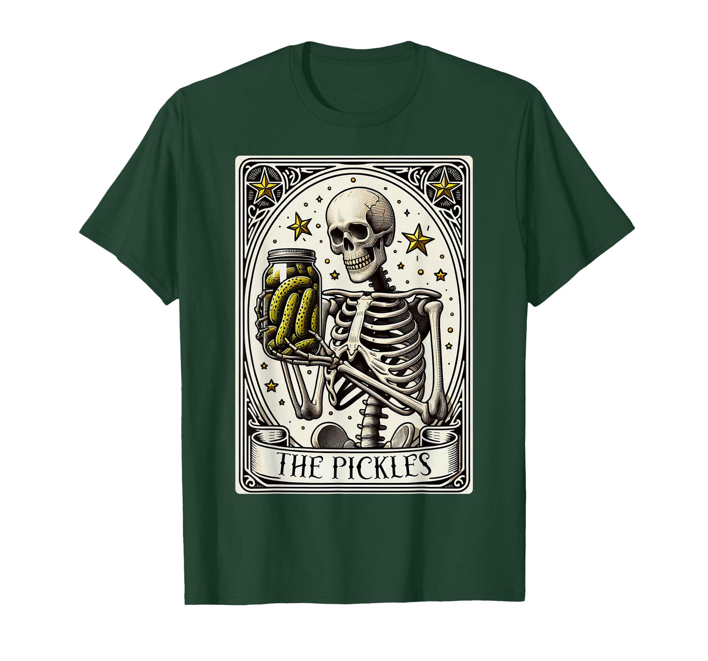 The Pickles Tarot Card Skeleton Canning Season Gardener T-Shirt