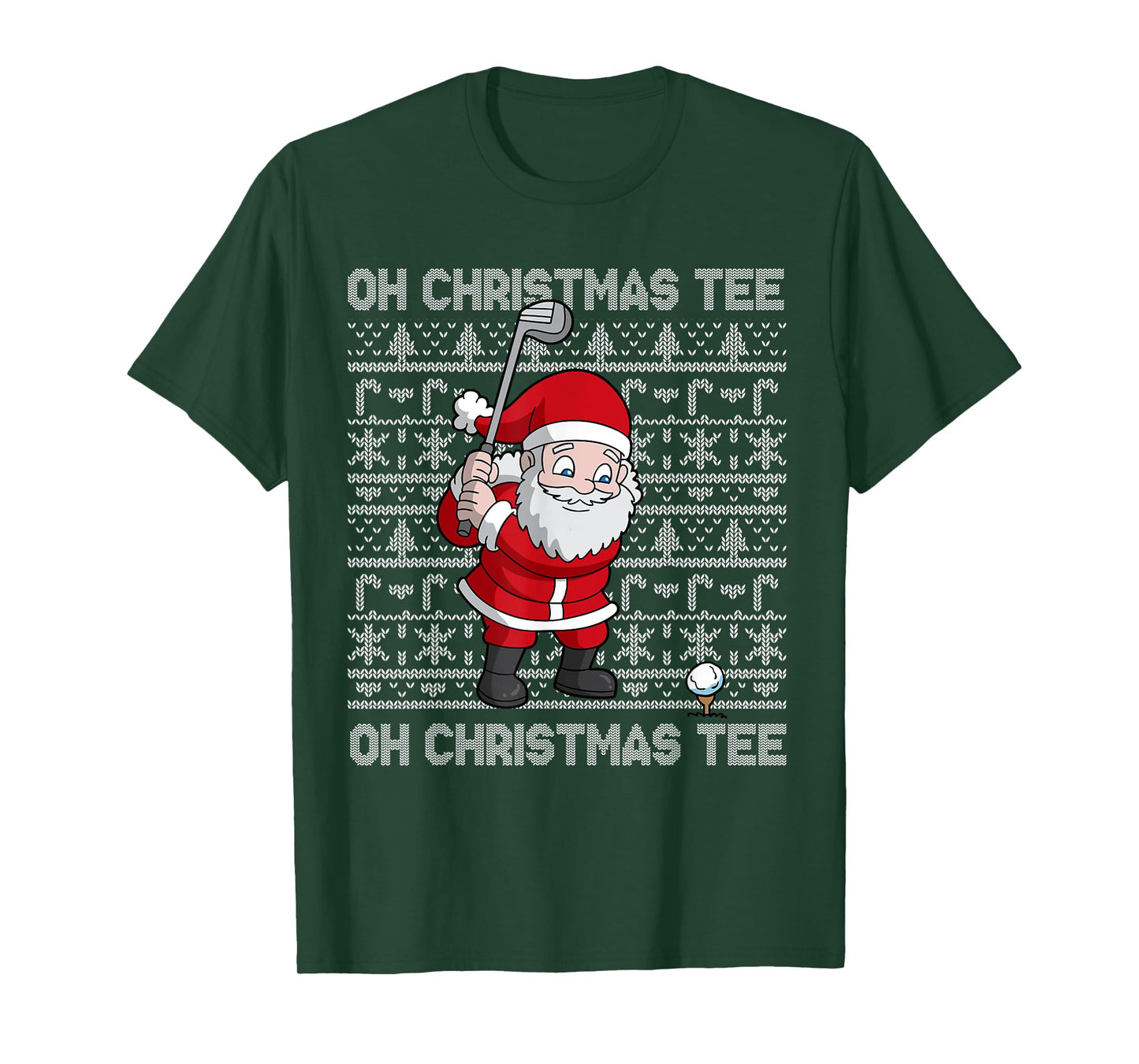 Golf Oh Christmas Tee Santa Claus Golfer Golfing Short Sleeve T-Shirt