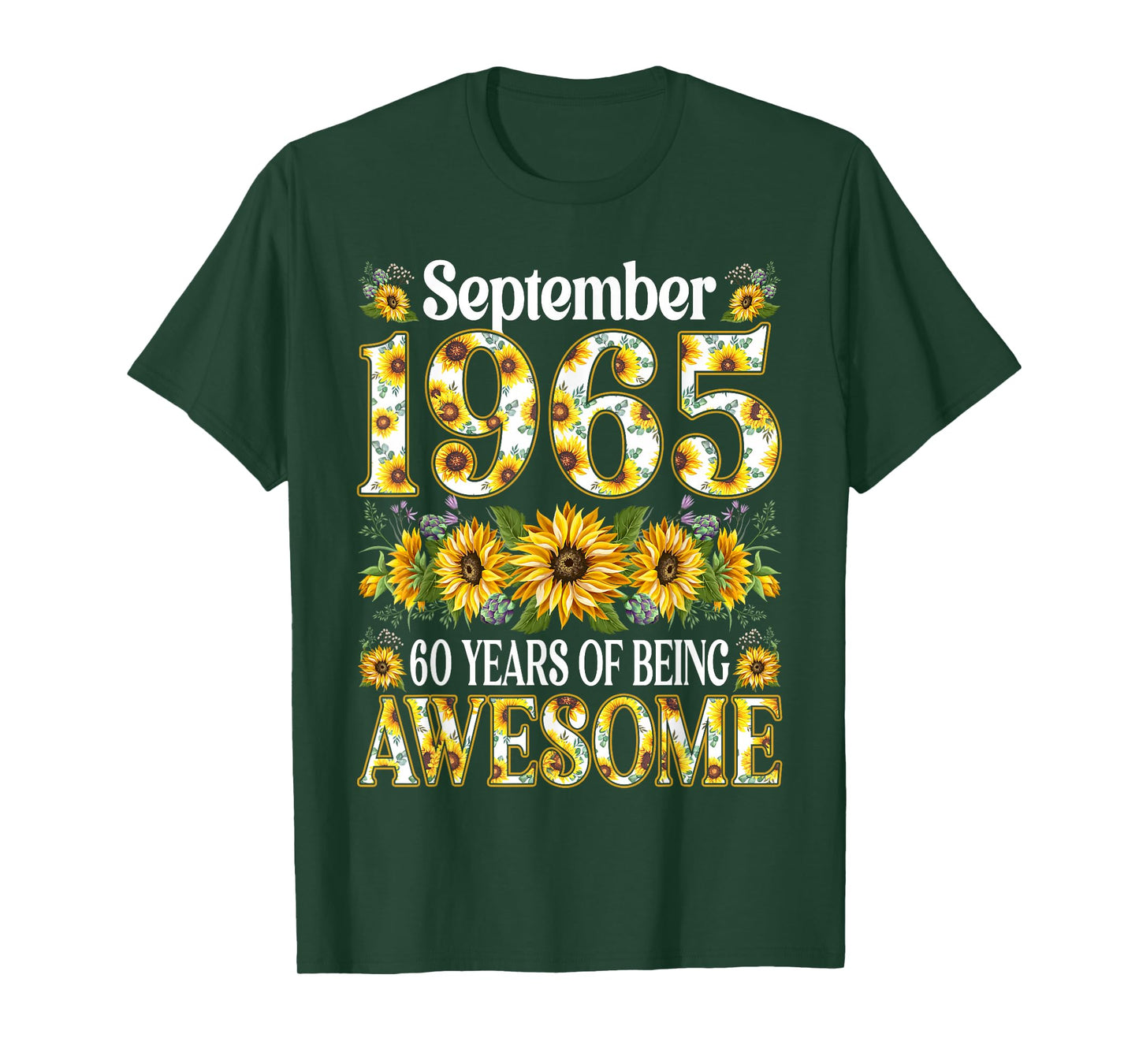 60 Year Old Floral September 1965 60th Birthday Gifts Women T-Shirt