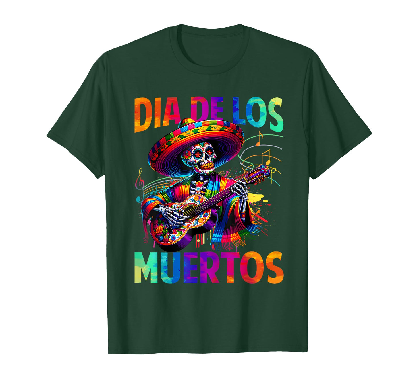 Dia de Muertos Skeleton Playing Guitar Day of The Dead Men T-Shirt