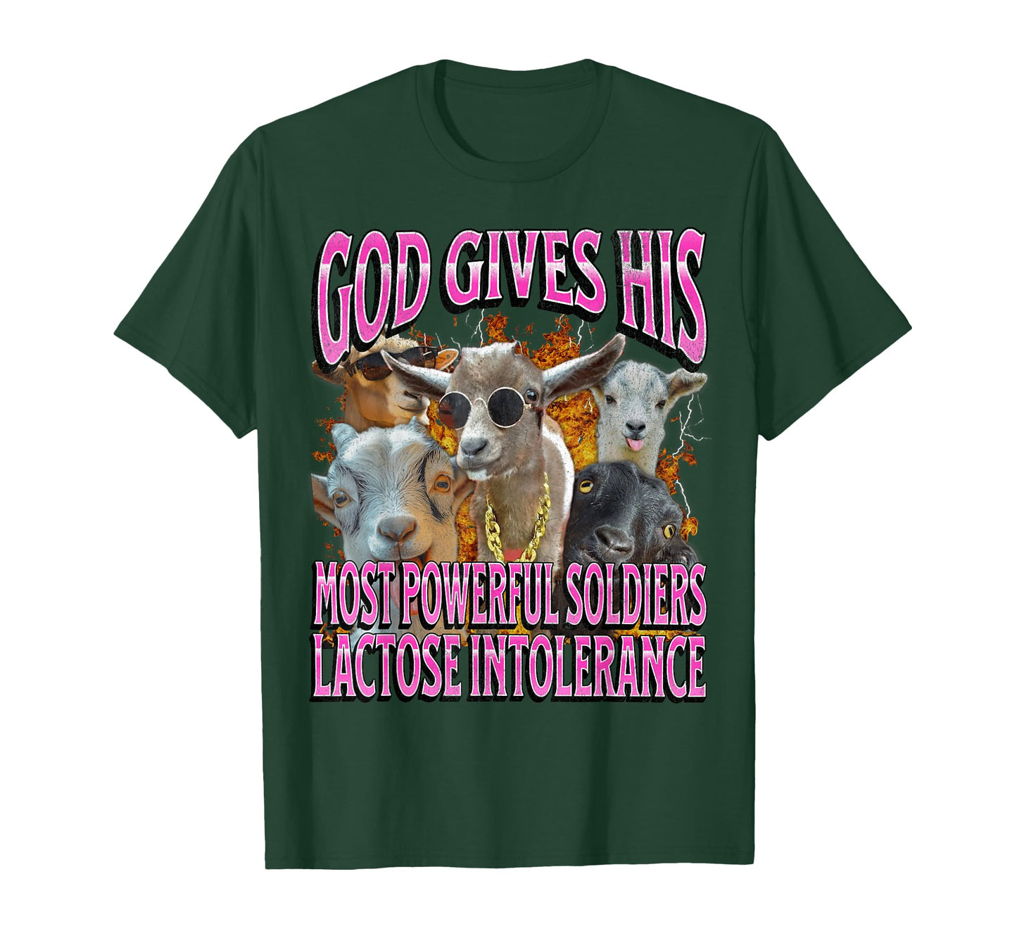 Lactose Intolerant Funny Goat Adult Humor Meme Bootleg T-Shirt