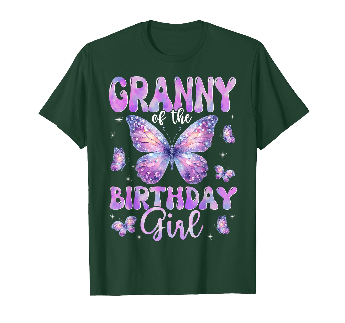 Granny Of The Birthday Girl Butterfly Family Matching T-Shirt
