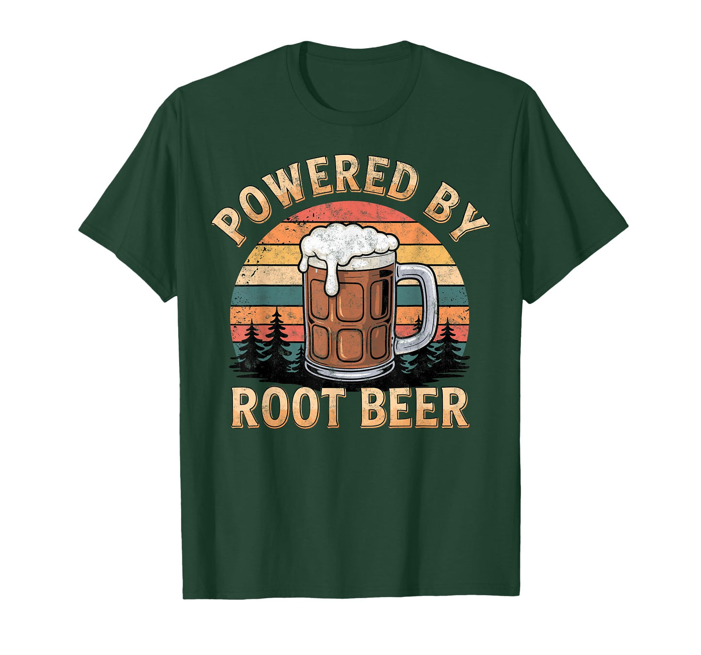 Powered by Root Beer Lover Retro Tee Drinking Party Joke T-Shirt