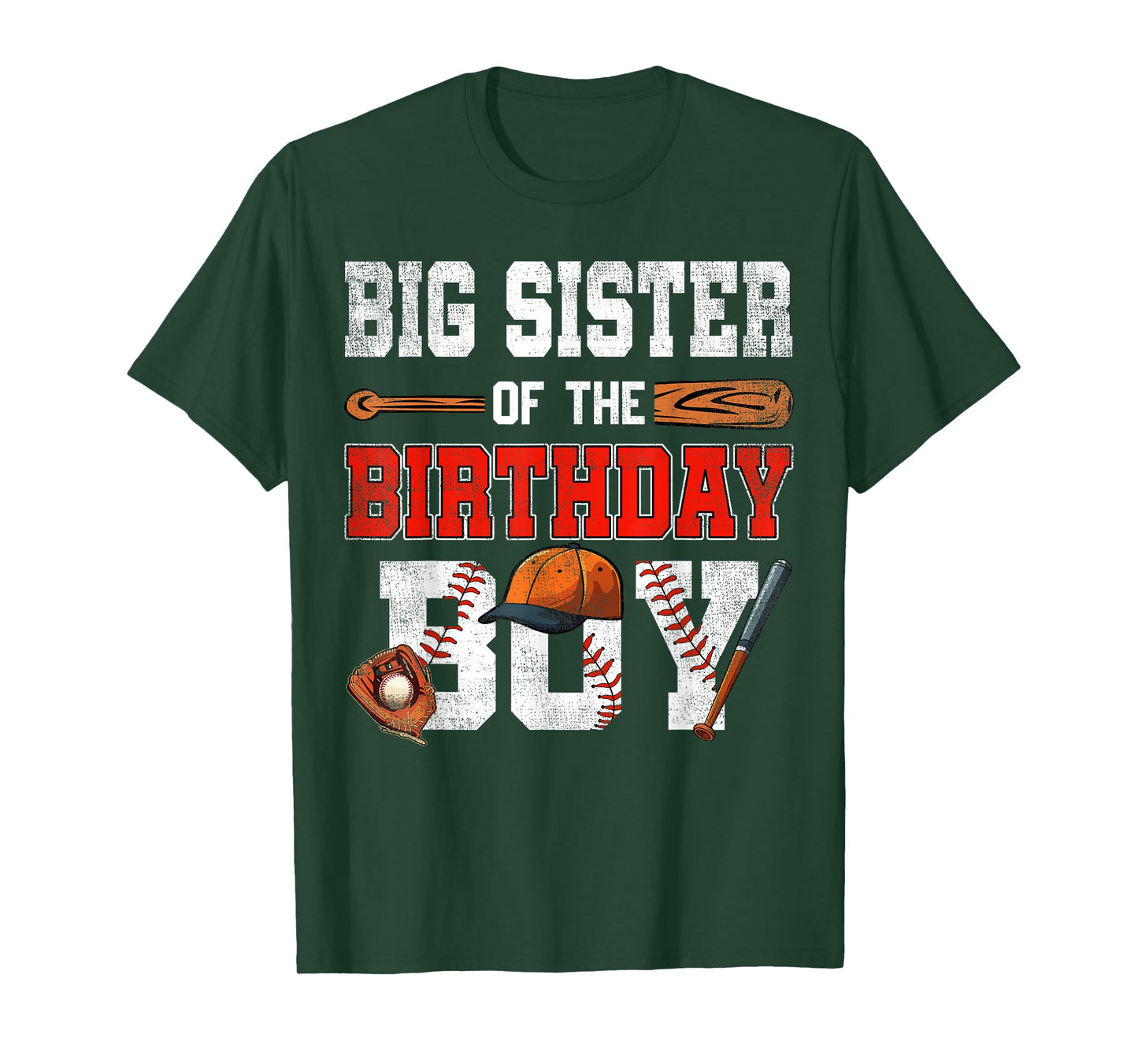 Big Sister Of The Birthday Boy Baseball Bday Family T-Shirt
