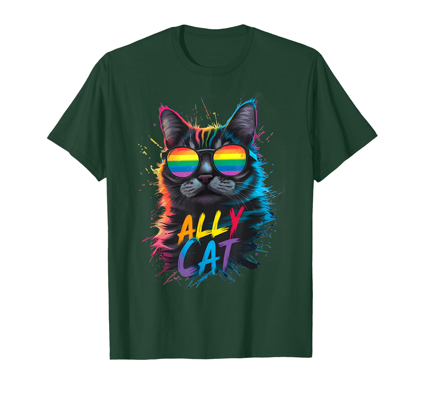 LGBT Ally Cat Be Kind Gay Rainbow Funny LGBTQ Men Women T-Shirt