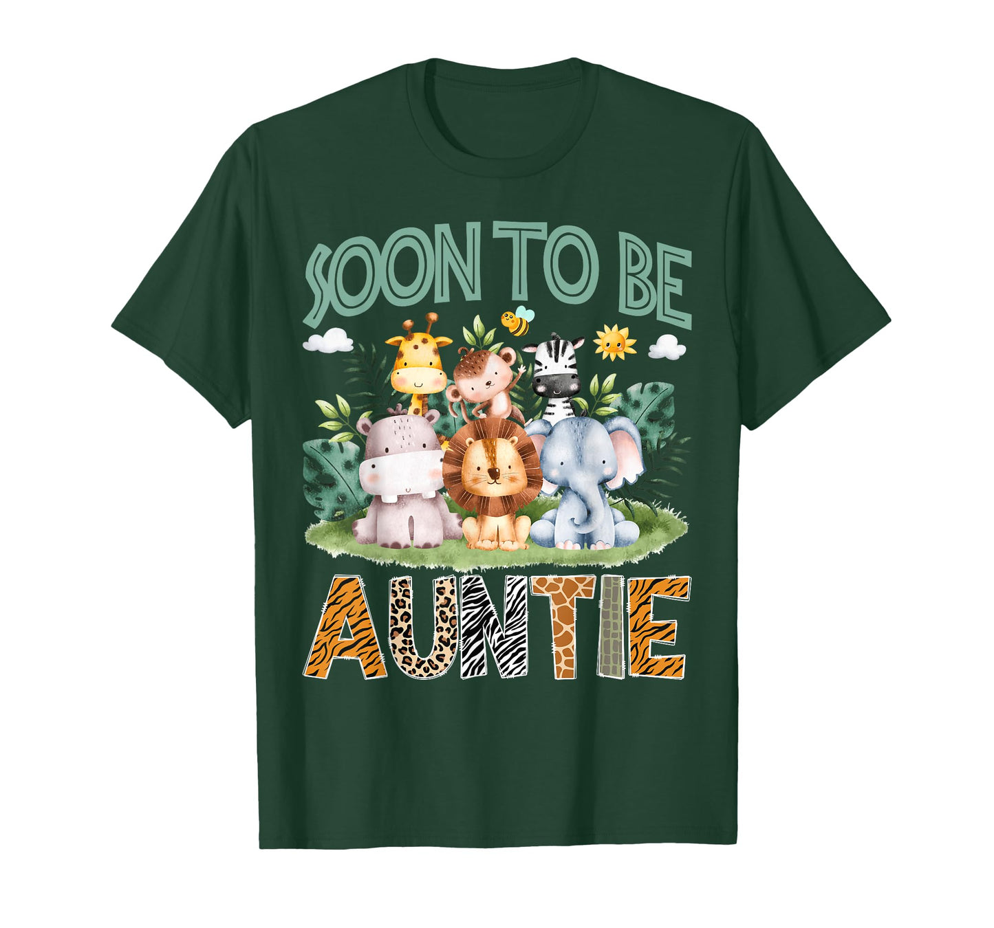 Soon To Be Auntie Animal Safari Jungle Gender Reveal T-Shirt