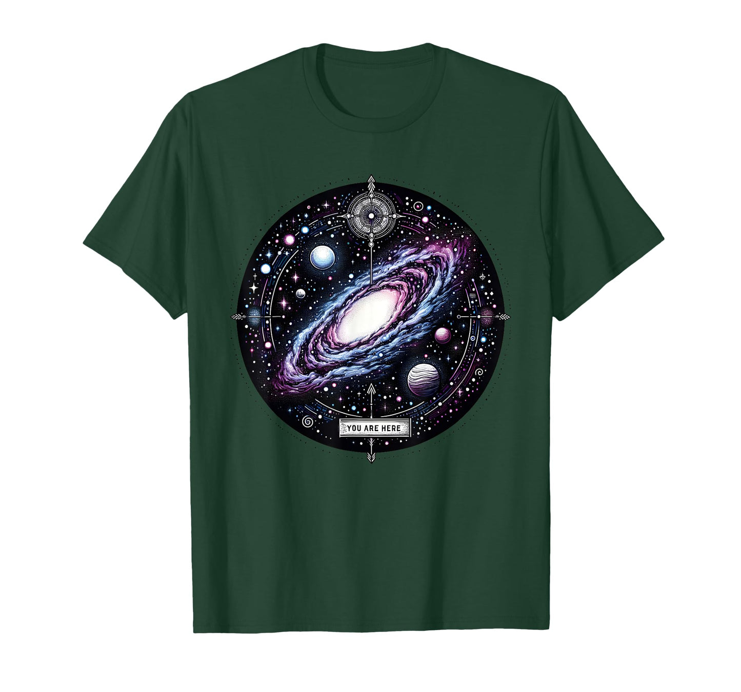 You Are Here Milky Way Funny Galaxy Astronomy Men Women Kids T-Shirt