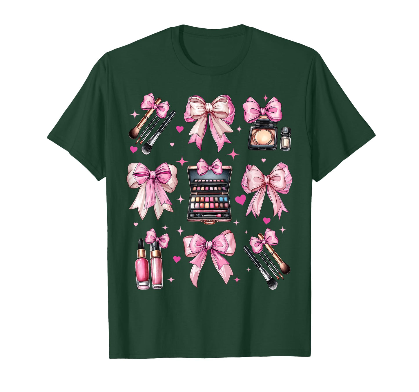 Coquette Bow Makeup Artist MUA Girl Mom Mama Mother's Day T-Shirt