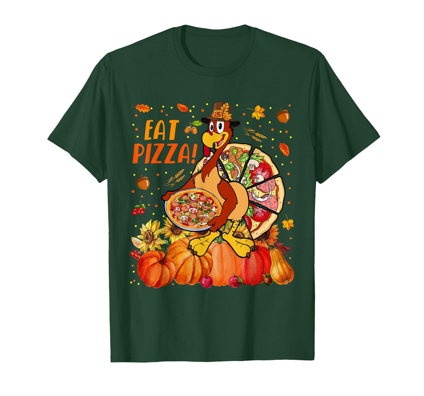 Eat Pizza Thanksgiving Save Turkey With Pizzas Fall Pumpkins T-Shirt