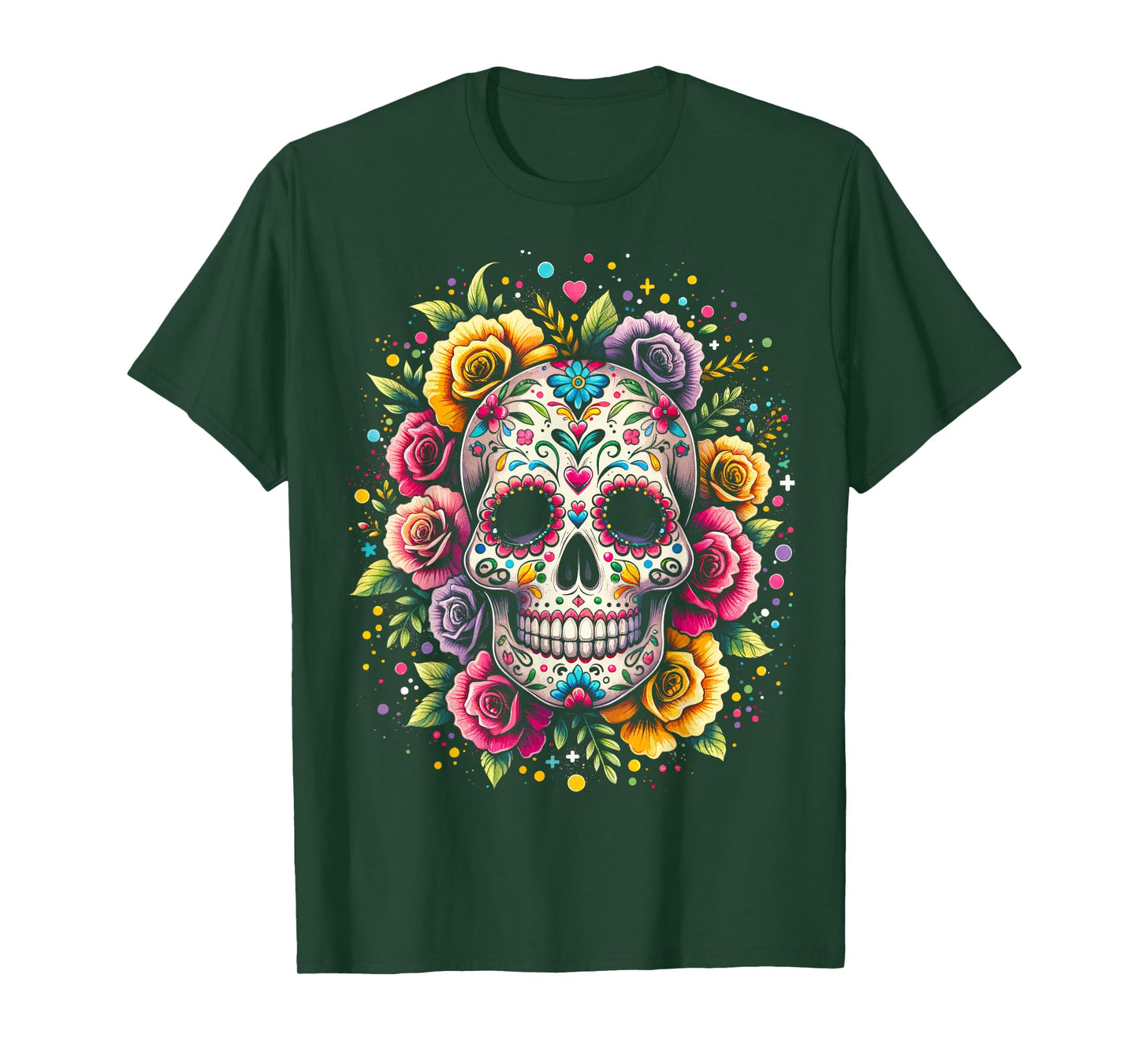 De Los Muertos Day of the Dead Sugar Skull Halloween Women T-Shirt