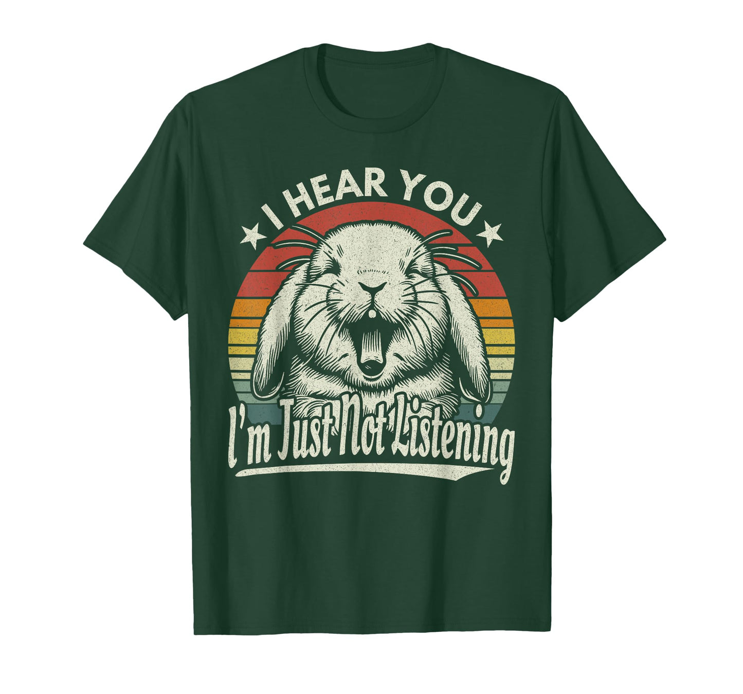 Holland Lop I Hear You I´m Just Not Listening Yawn Bunny T-Shirt