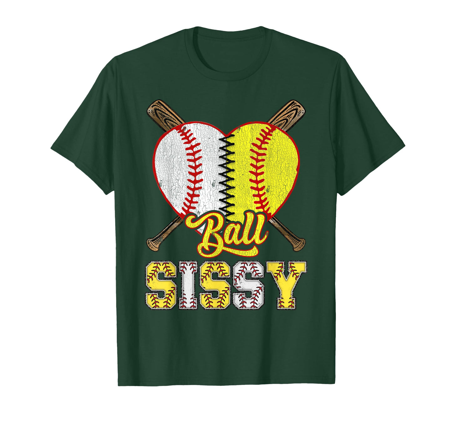 Sissy Of Both Ball Sissy Half Baseball Softball T-Shirt