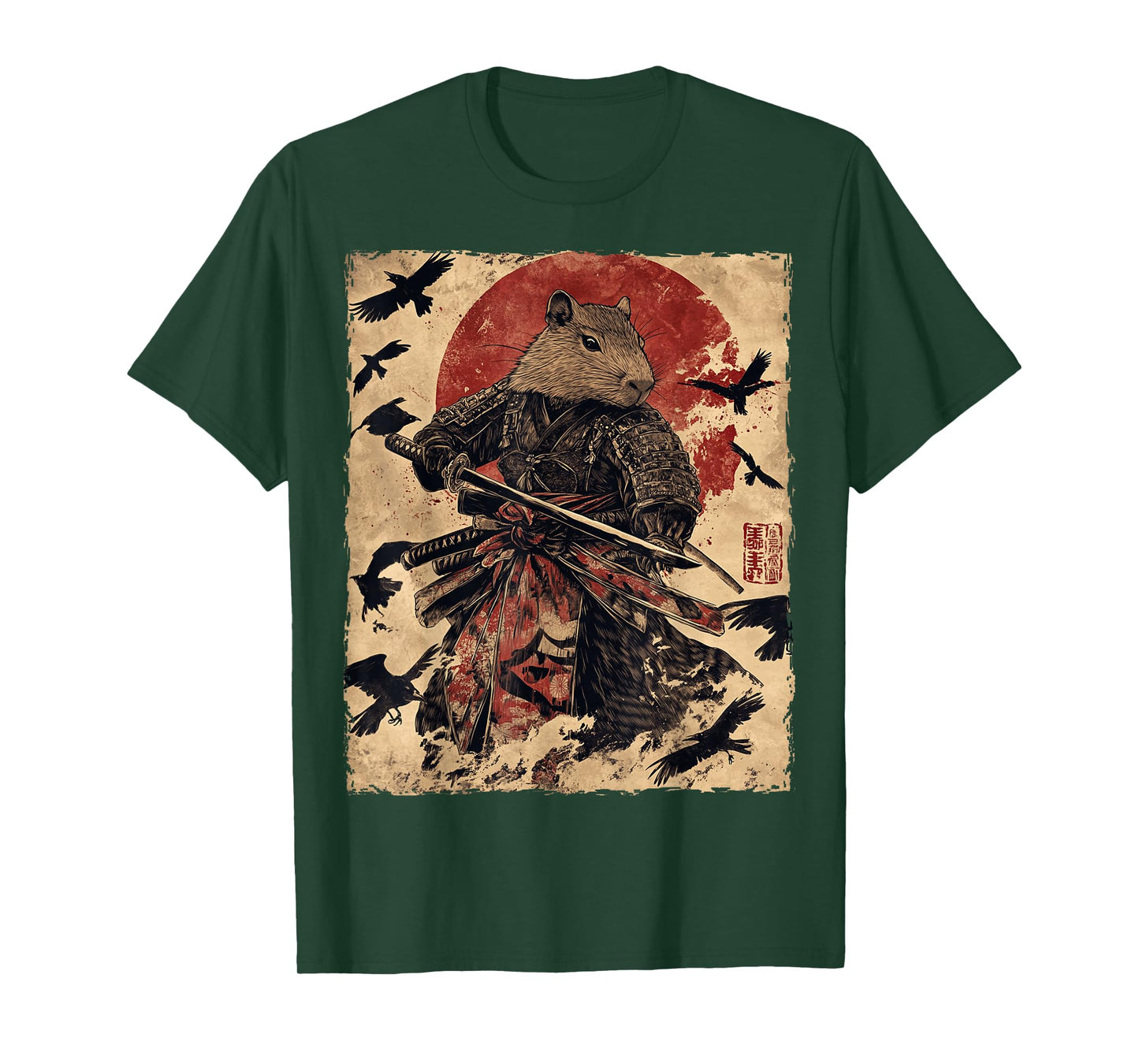 Capybara Samurai Graphic Japanese Warrior Anime T-Shirt