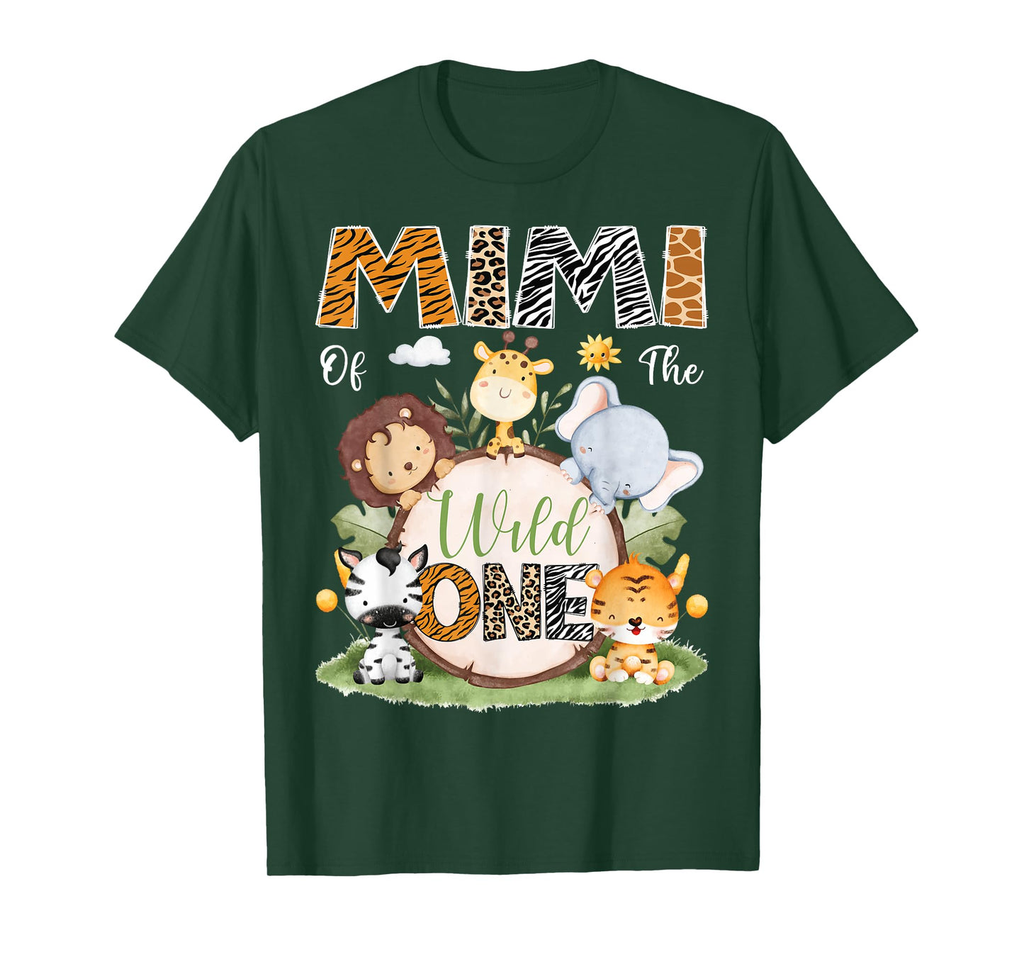 Mimi Of The Wild One First Birthday Safari Woodland T-Shirt