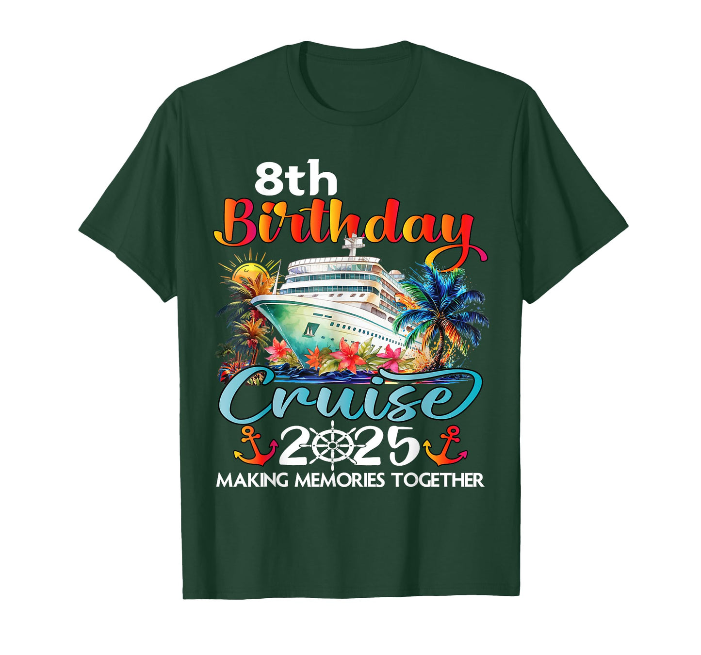 8th Birthday Cruise 2025 Family Cruise Vacation Birthday 8th T-Shirt