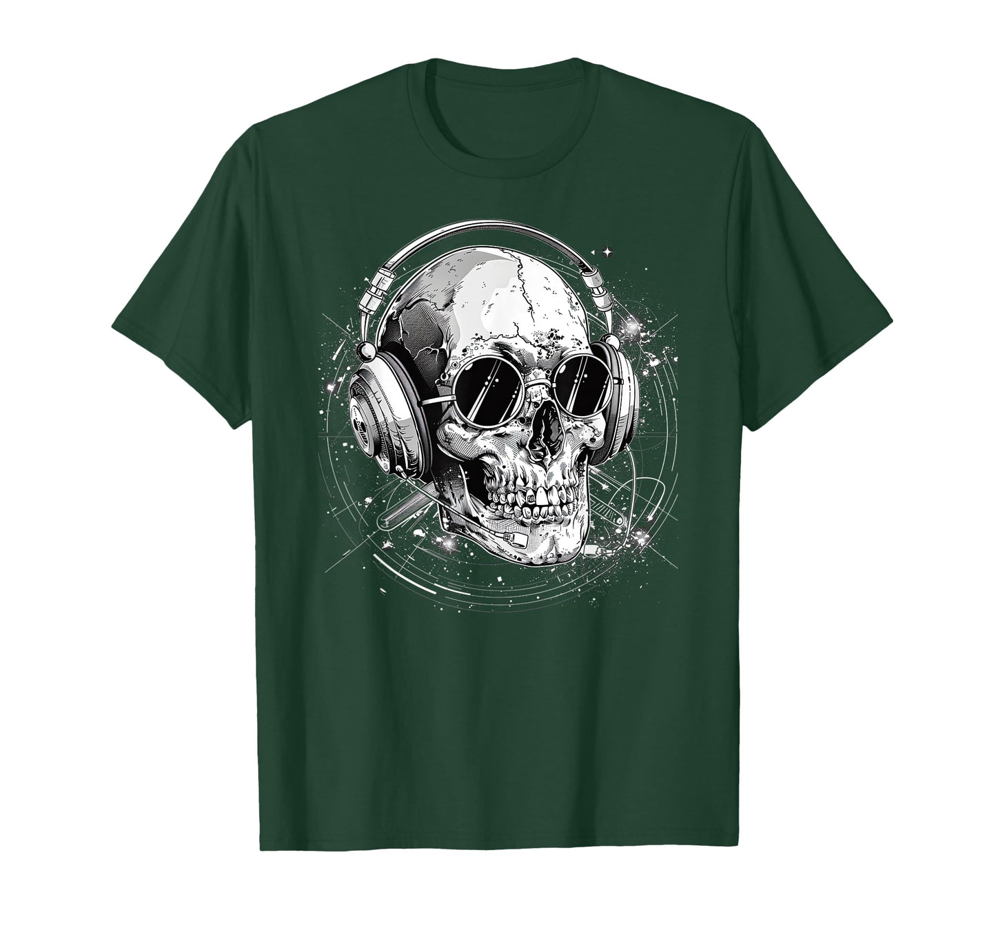 Skull with Headphones Music T-Shirt