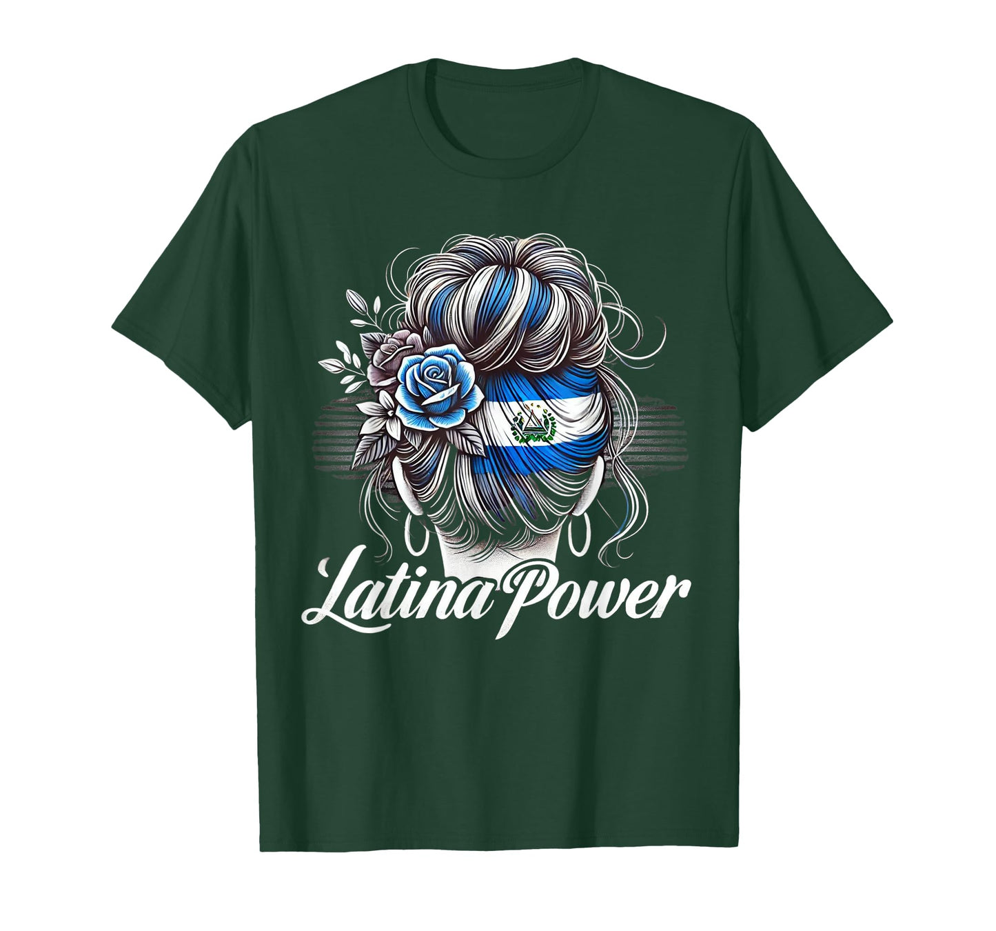 Hispanic Heritage Month Latina Power El Salvador Flag Women T-Shirt
