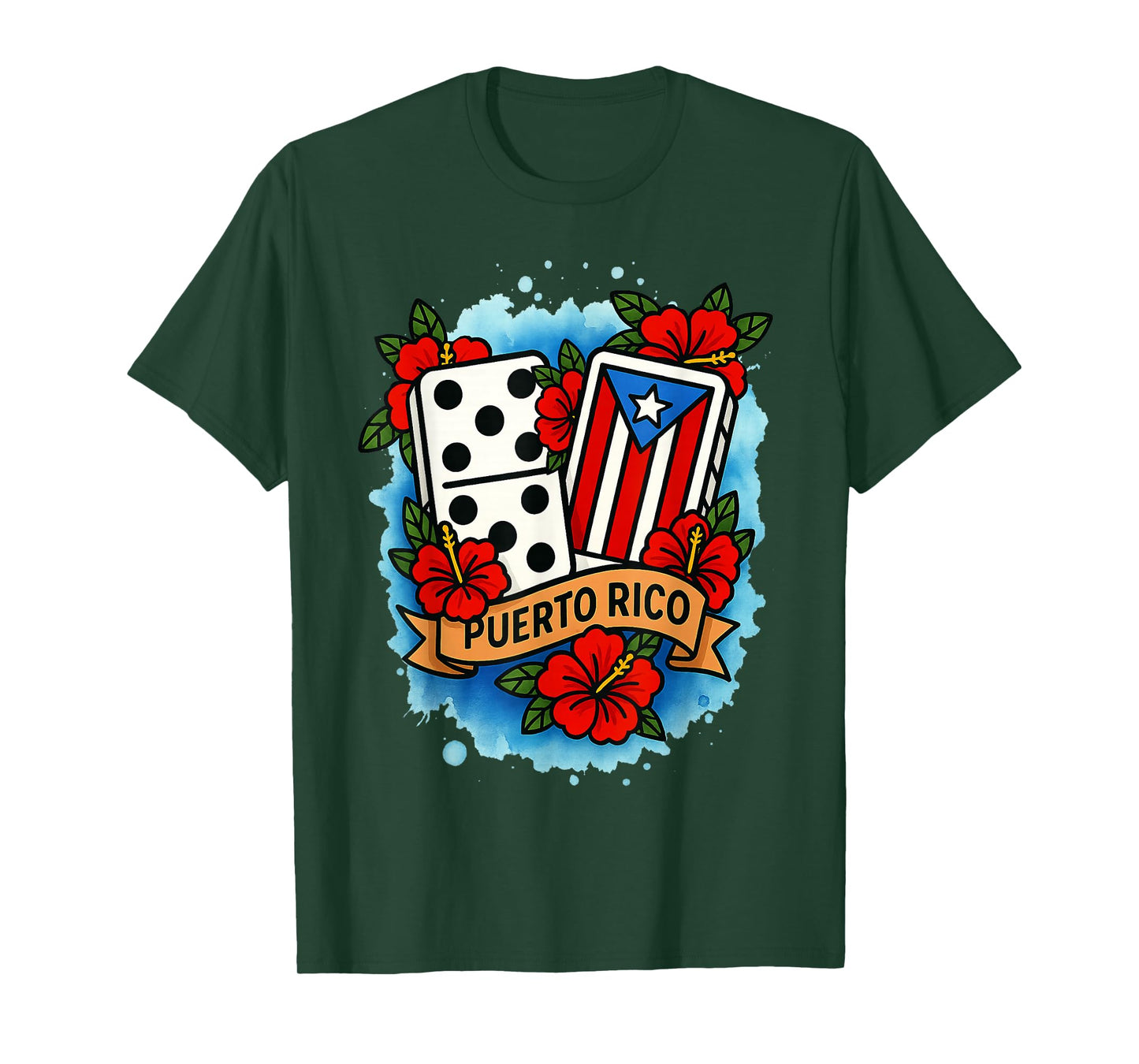 Puerto Rico Dominoes Player Puerto Rico Souvenir El Domino T-Shirt