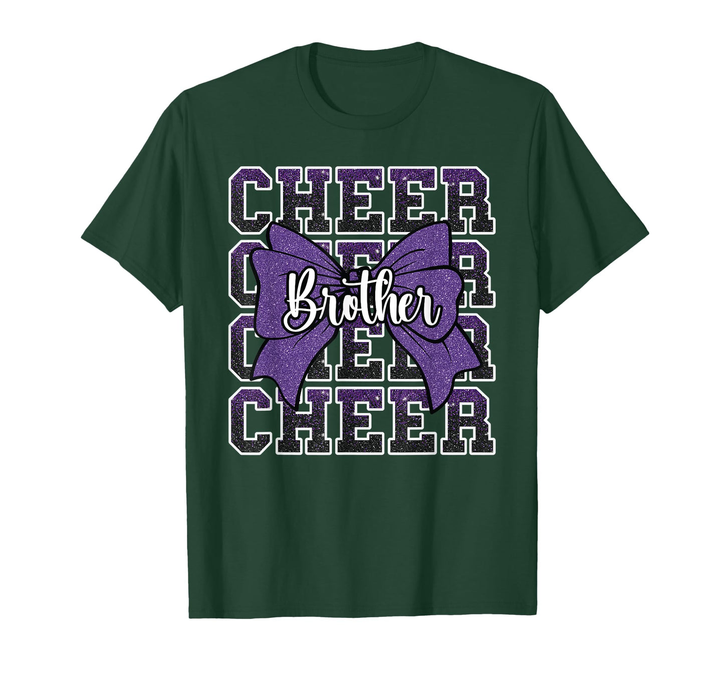 Cheer Brother Bow Sport Cheerleader Cheerleading Purple T-Shirt