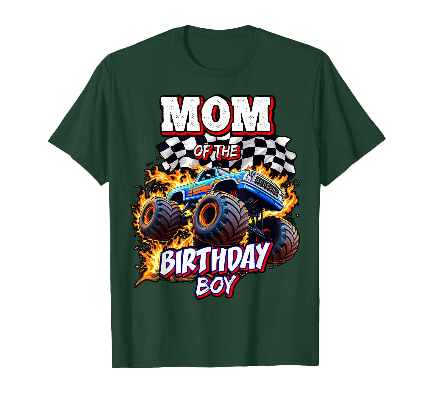 Mom of the Birthday Boy Monster Truck Birthday Novelty T-Shirt