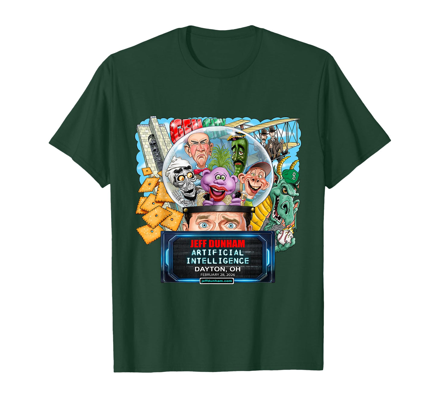 Jeff Dunham Dayton, OH (2026) T-Shirt - T-Shirt | Forest